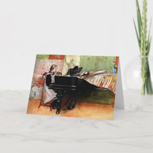 Cartão Tocando Escalas, pintura de Carl Larsson