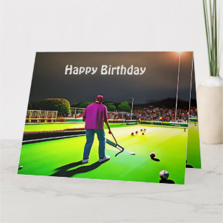 Cartão Tocando Twilight Lawn Bowls, Jumbo Birthday Card