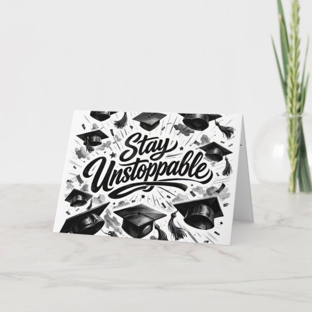 Cartão Tocas de Formatura com Texto Motivacional (Frente)