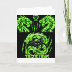 Cartão TOCOCLAWS Dragões Gêmeos Neon Verde Relâmpago
