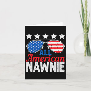 Cartão Toda A Bandeira Americana Nawnie Usa Pula 4 De Jul
