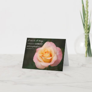 Cartão Todas as coisas através do Rosa Cristo 4:13