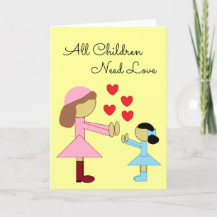 Cartão Todas as crianças precisam de amor: Vazio amarelo 