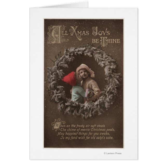 Cartão Todas As Joias XMAS São Minhas Crianças Que Beijam (Frente)