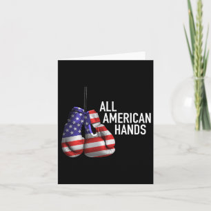 Cartão Todas as Mãos Americanas Boxando Luvas - Patriótic