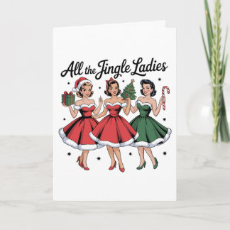 Cartão Todas As Senhoras Jingle Natal Retro Vintage Natal