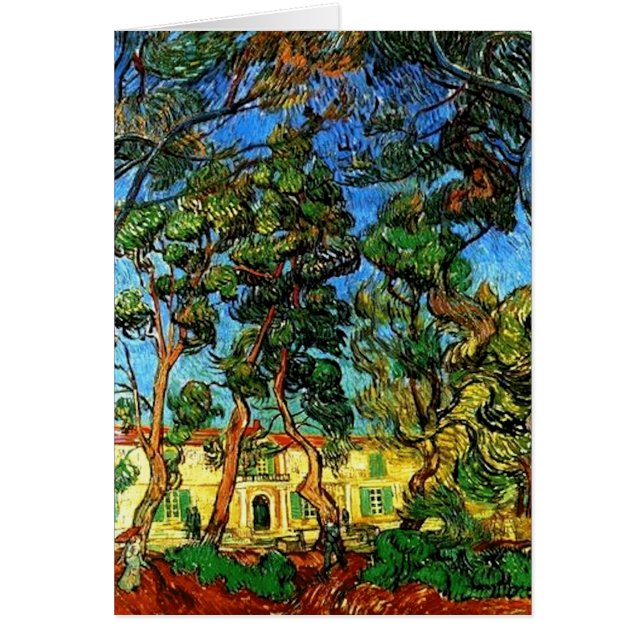 Cartão Todas as terras de Van Gogh da ocasião do asilo (Frente)