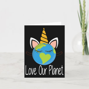 Cartão Todler Girl Earth Day T Shirt Kids Unicorn Face T