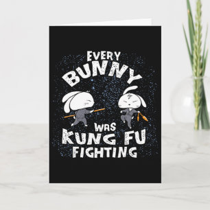 Cartão Todo coelho estava lutando Kung Fu Karate Ninja Le