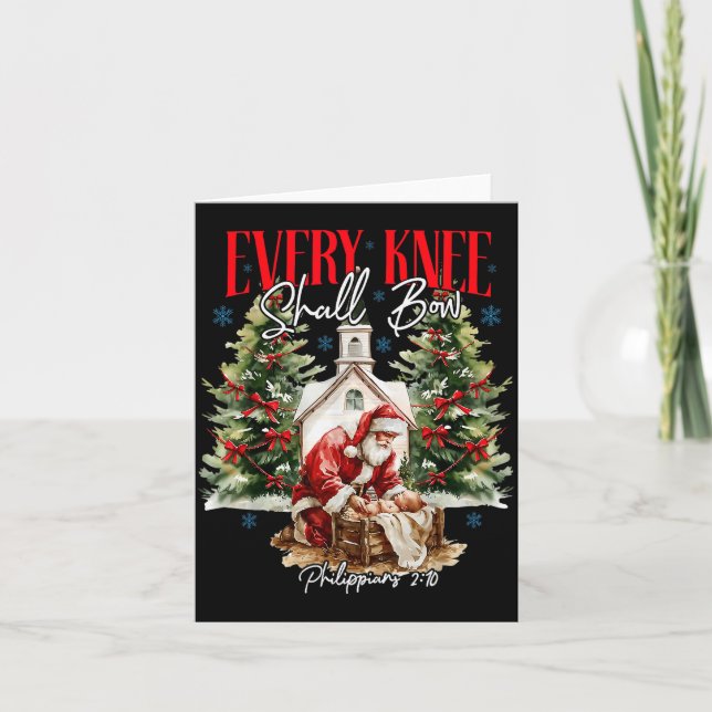 Cartão Todo Joelho Se Dobrará Cristão Jesus Feliz Natal (Frente)