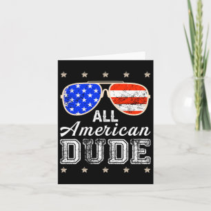 Cartão Todos os Americanos Dude 4 de Julho Família Óculos