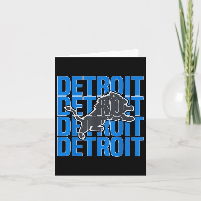Cartão Todos os Grit - Detroit Legal Leões Retro Detroit (Frente)