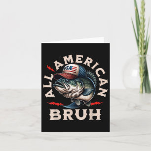Cartão Todos Os Peixes Patrióticos B Americanos 4 De Julh