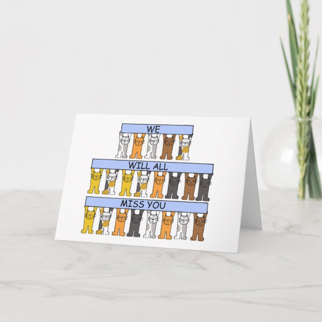 Cartão Todos Sentiremos Sua Falta De Gatos De Cartografia (Frente)