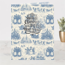 Cartão Toile de Chinoiserie Azul de Inverno