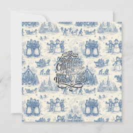 Cartão Toile de Chinoiserie Azul de Inverno