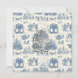 Cartão Toile de Chinoiserie Azul de Inverno