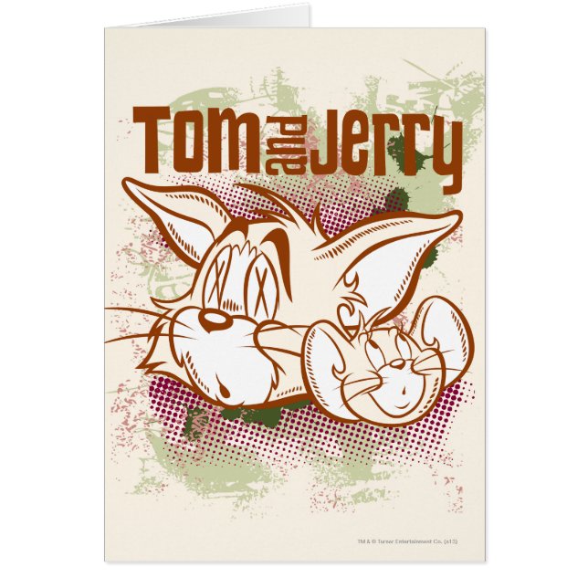 Cartão Tom e Jerry Brown e Green (Frente)