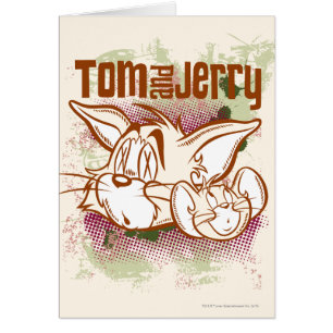 Cartão Tom e Jerry Brown e verde