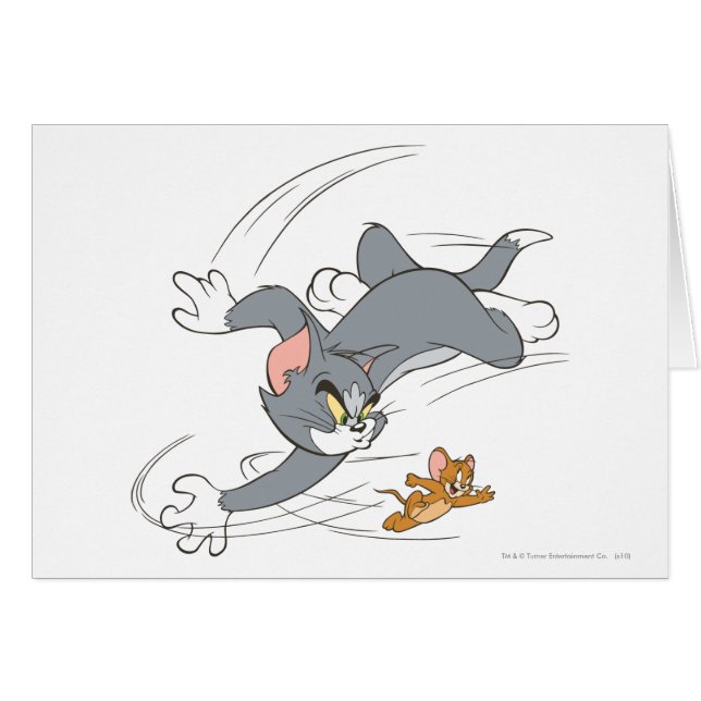 Cartão Tom e Jerry Chase Virar (Frente Horizontal)