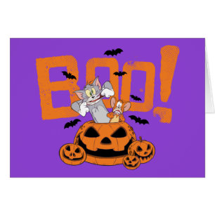 Cartão Tom e Jerry  Feliz Halloween Boo