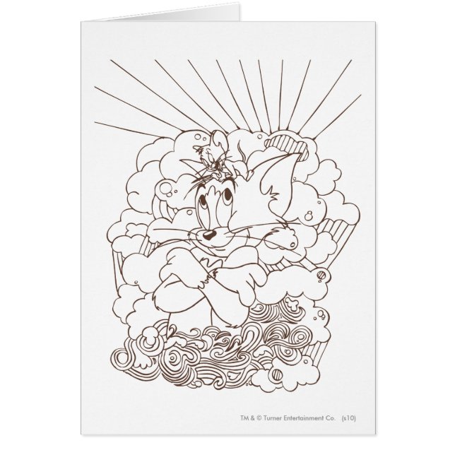 Cartão Tom e Jerry Outline (Frente)