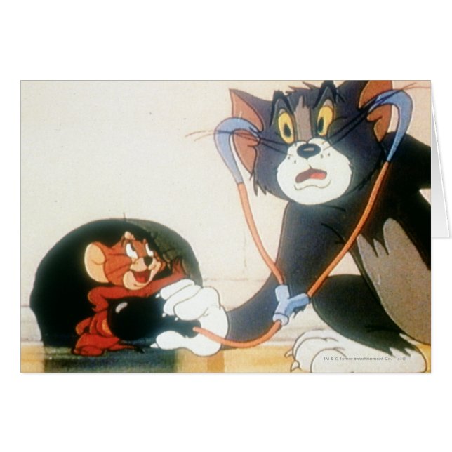 Cartão Tom E Jerry Stethescope (Frente Horizontal)