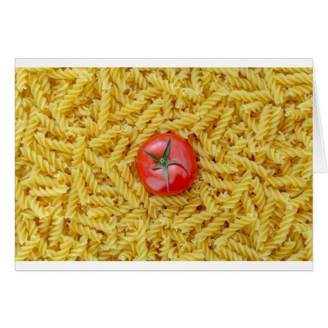 Cartão Tomate com macarrão fusilli (Frente Horizontal)