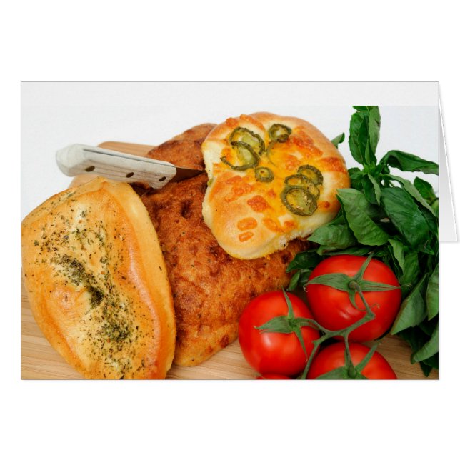 Cartão Tomates das ervas do pão (Frente Horizontal)