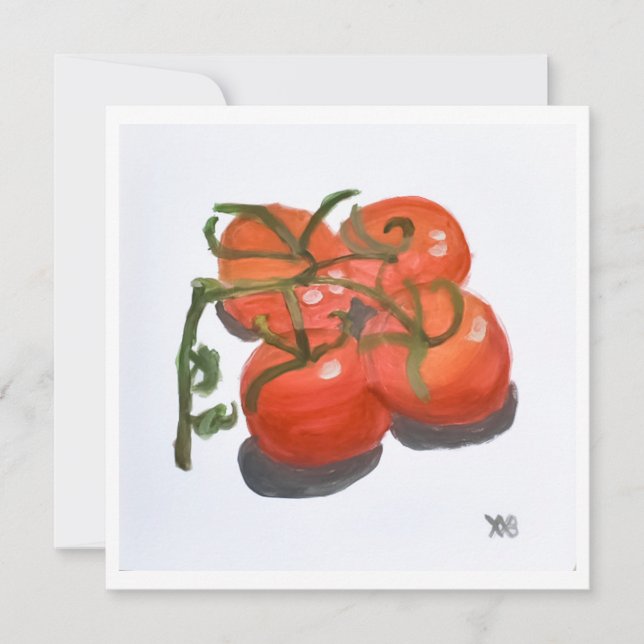 Cartão Tomates vermelhos na vinha (Frente)