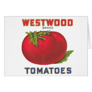 Cartão Tomates Westwood - Etiqueta de Fruta de vindima