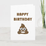 Cartão Tombadilho feliz bonito engraçado Emoji da festa<br><div class="desc">Feliz aniversario com emoji do tombadilho. Você pode escolher a cor do fundo.</div>