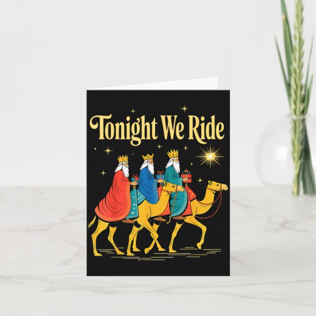 Cartão Tonight We Ride Christmas, 3 Wise Men, Christian C (Frente)
