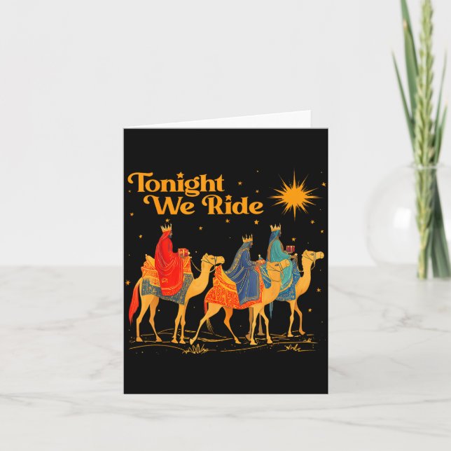 Cartão Tonight We Ride Three Wise Christmas Nativity Chri (Frente)