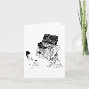 Cartão Top Hat Corgi