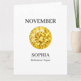Cartão Topázio de Novembro Aniversário Personalizado