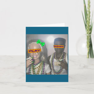 Cartão Toque alguns colares de Mardi Gras boosie New Orle
