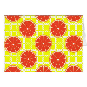 Cartão Toranjas brilhantes no limão - quadrados amarelos