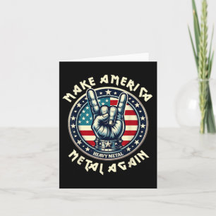 Cartão Torne a América Metal novamente Trump Rock Heavy M