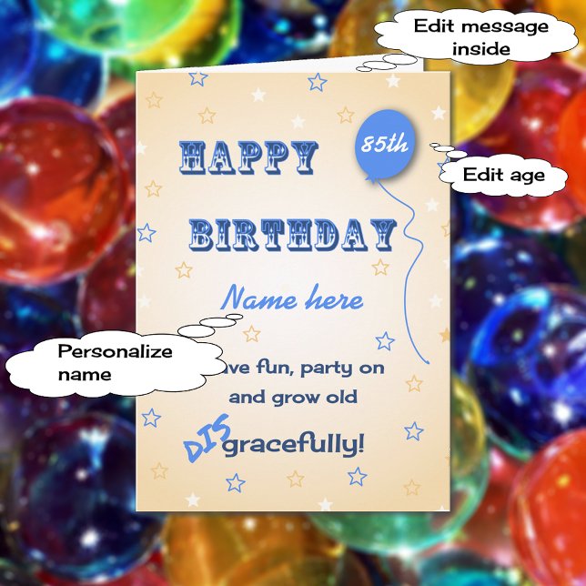 Cartão Torne a velha e vergonhosamente personalizada idad (Criador carregado)