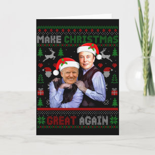 Cartão Torne o Natal Grande Novamente Funny Santa Trump V