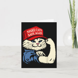 Cartão Torne Os Gatos Seguros De Chapéu Vermelho Para Tru