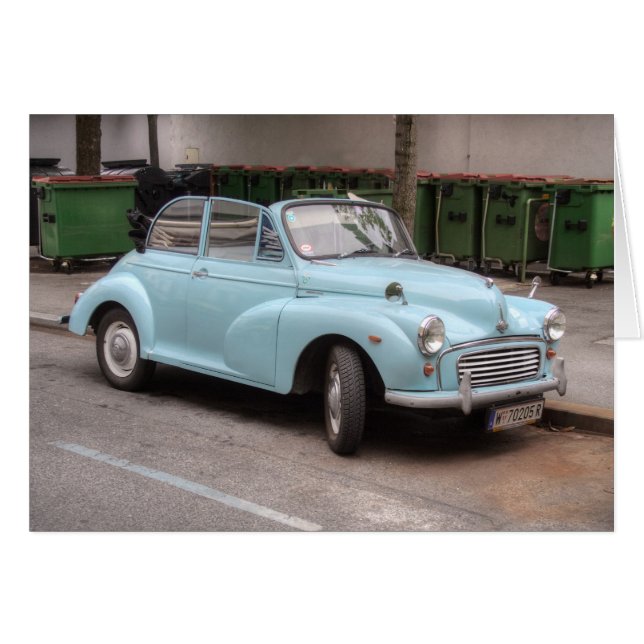 Cartão Torneio Conversível Morris Minor (Frente horizontal)