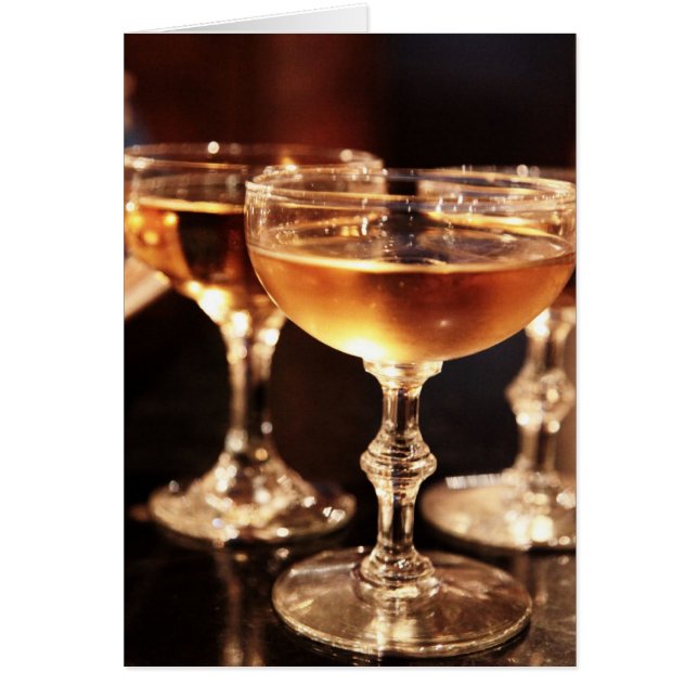 Cartão torrada de ouro de vidro de champanhe (Frente)