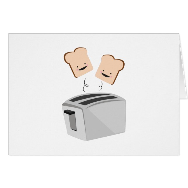 Cartão Torradeira feliz (Frente Horizontal)