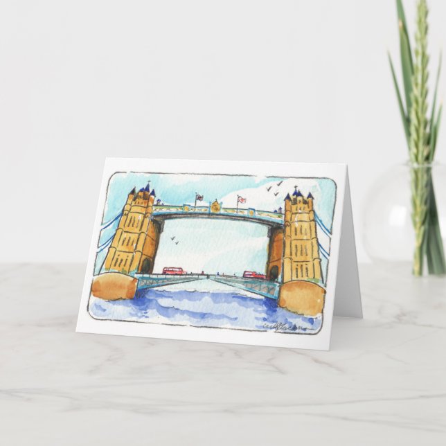 Cartão Torre Bridge London Folheed Greeting Card (Frente)