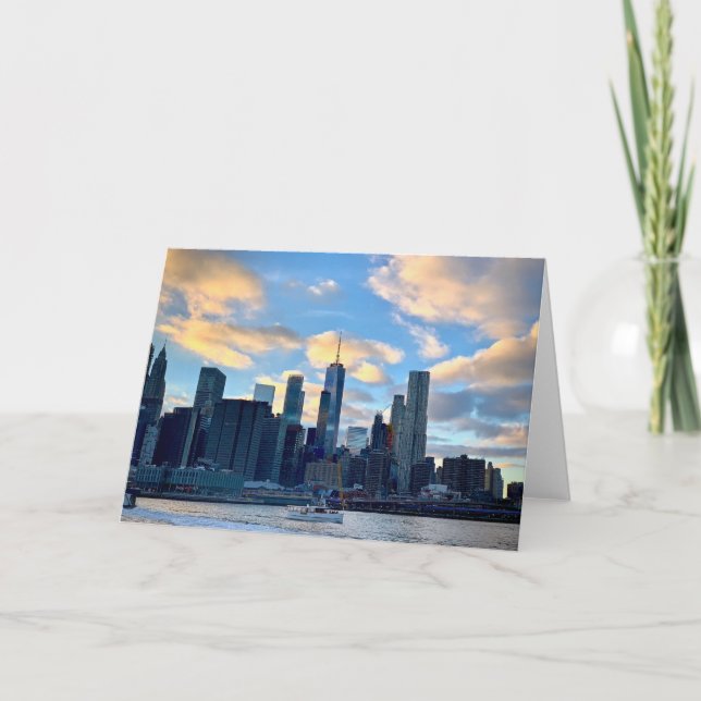 Cartão Torre da liberdade do parque da ponte de Brooklyn, (Frente)