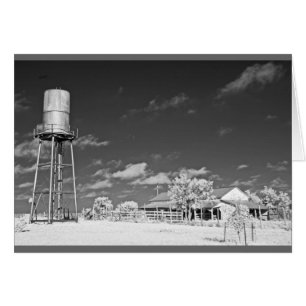 Cartão Torre d'água e celeiro no rancho do Texas