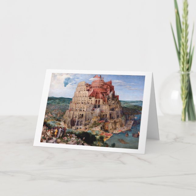 Cartão Torre de Babel, Pieter Bruegel, o Velho, 1563 (Frente)