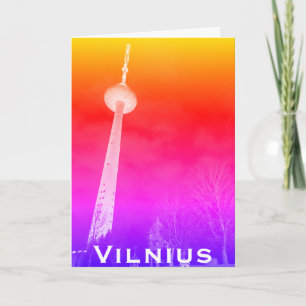 Cartão Torre de TV de Vilnius, Lituânia (Arquitetura Sovi